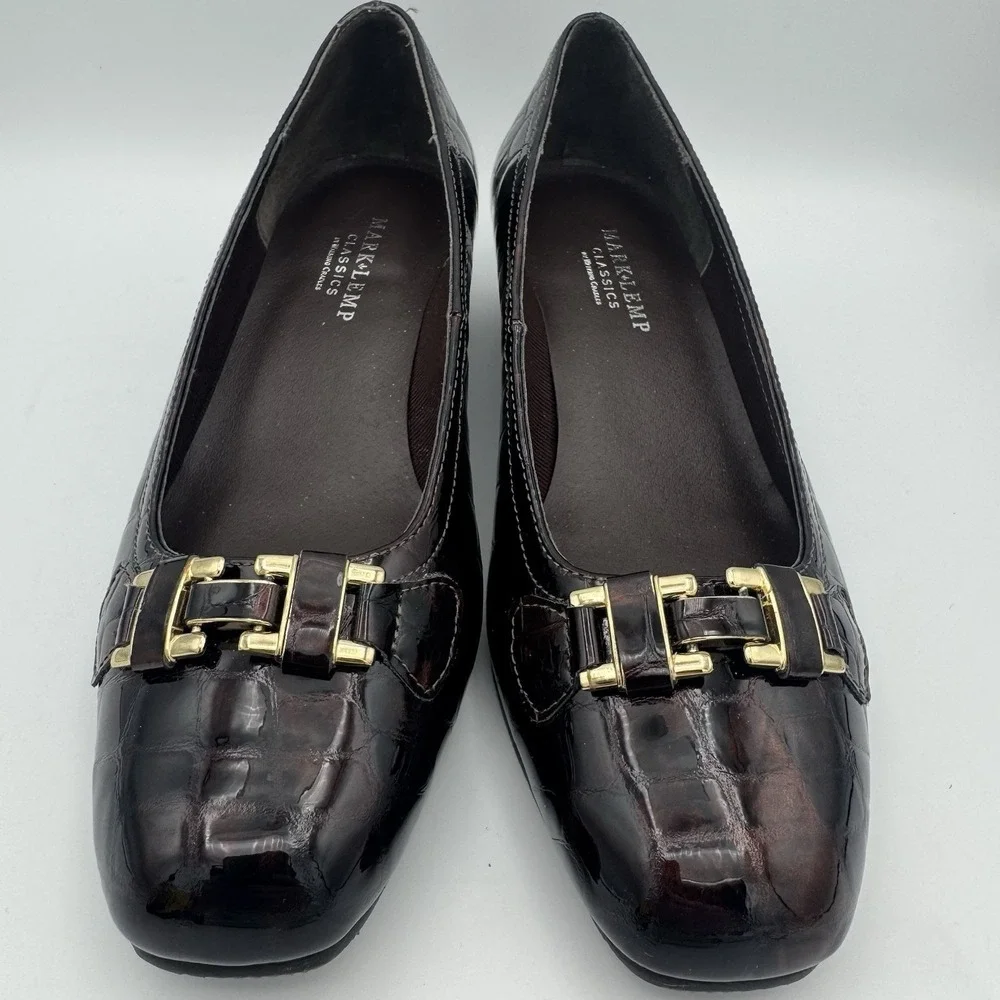 Mark Lemp‎ Walking Cradles Classics 6.5M Brown Croc Embossed Slip-On Loafers